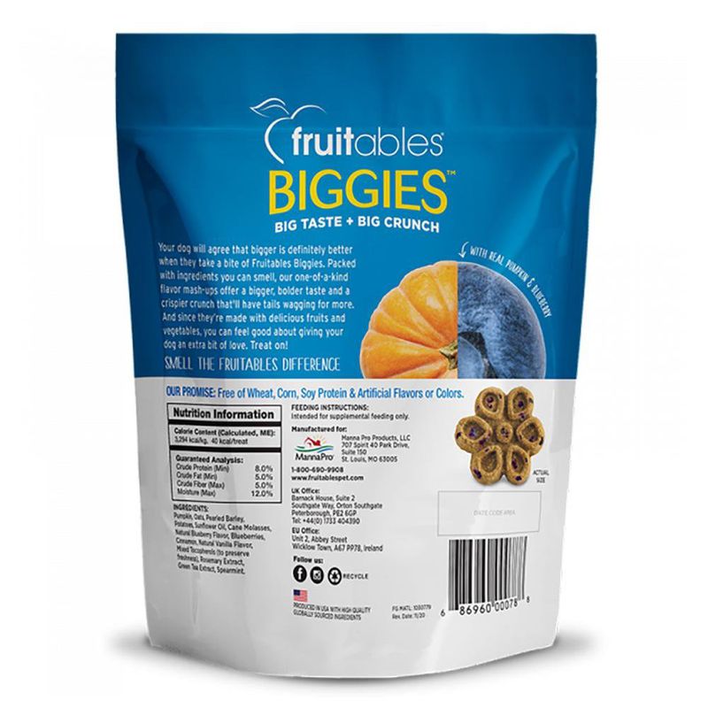 Snack Crujiente para Perro Biggies con Calabaza y Arándano de 454 g
