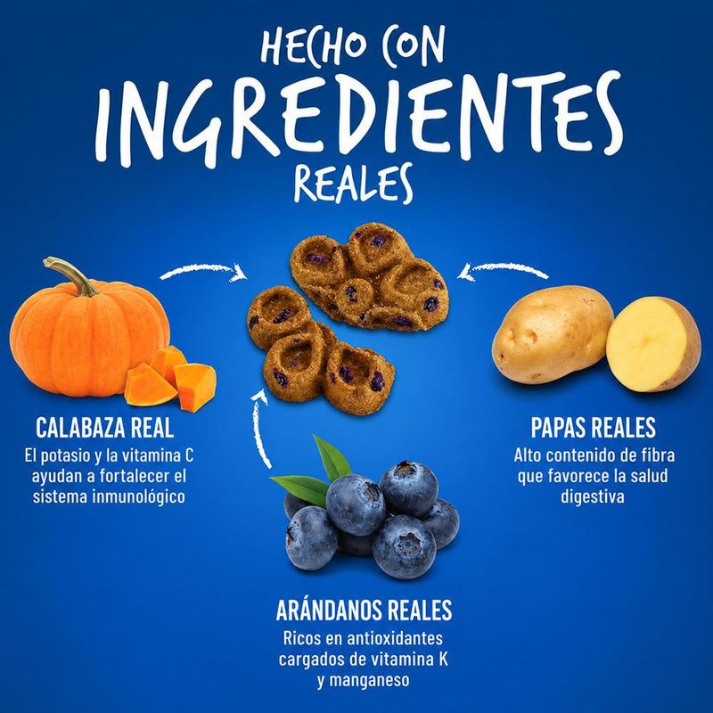 Snack Crujiente para Perro Biggies con Calabaza y Arándano de 454 g