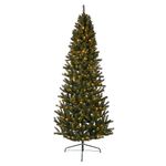 Árbol de Navidad Artificial Media Silueta con 270 Luces LED 210 cm