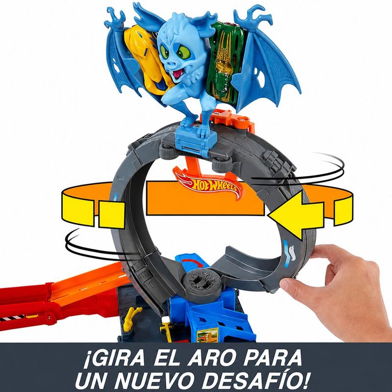 Hot Wheels Circuito Ataque del Murciélago para Autos Escala 1:64 con Giro