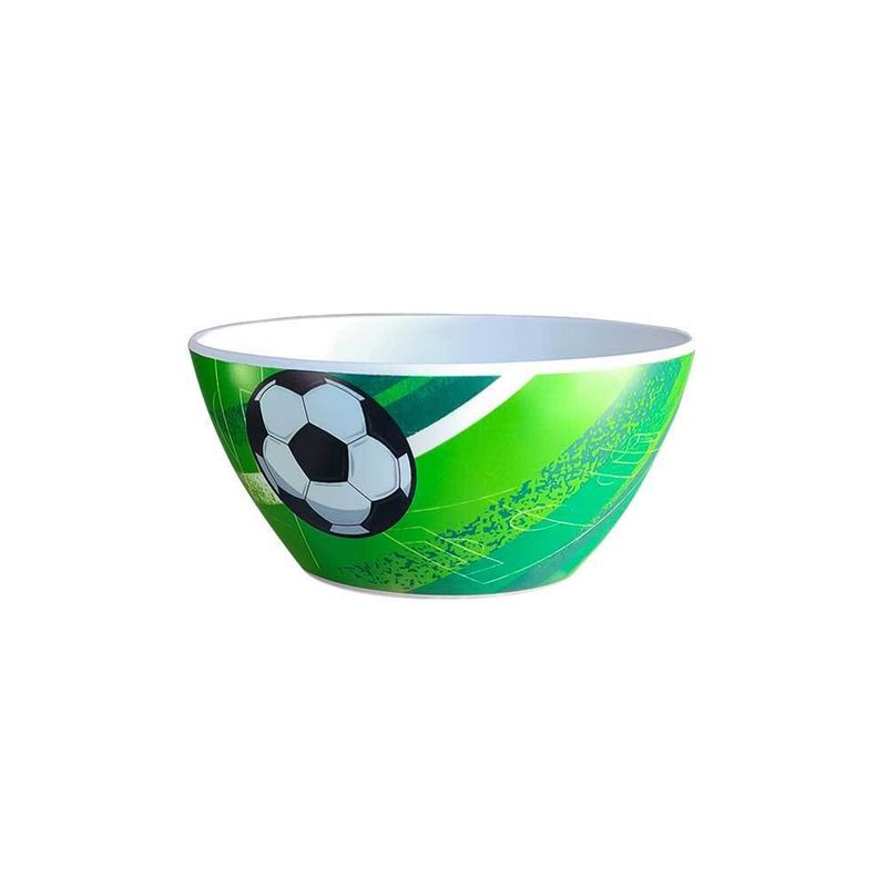 Plato Hondo de Melamina 18 Oz con Diseño Mundial de Balón de Fútbol