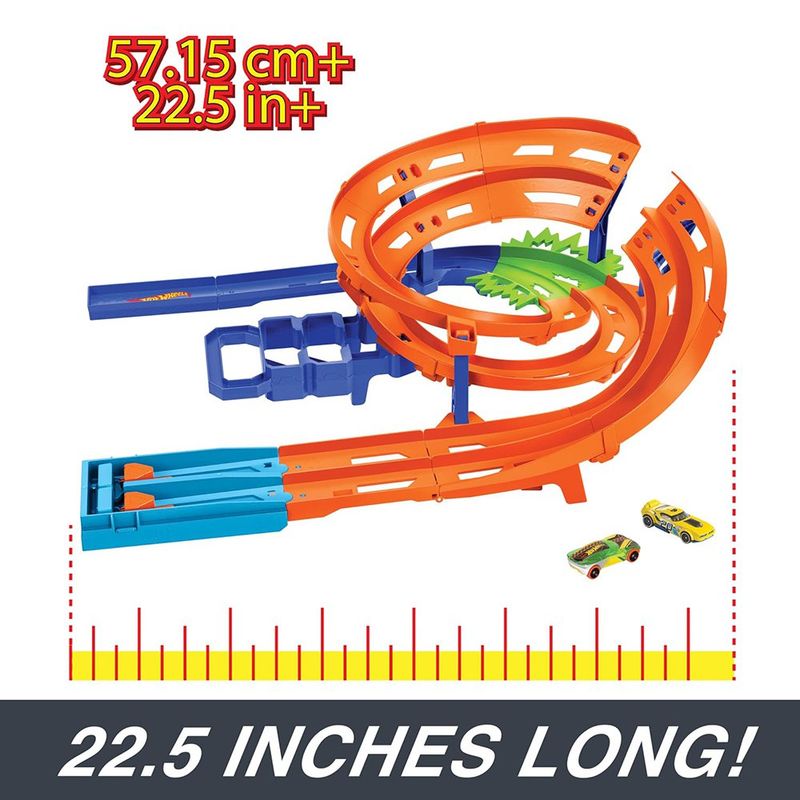Hot Wheels Circuito de Doble Pista para Autos Escala 1:64 con Zona de Choque