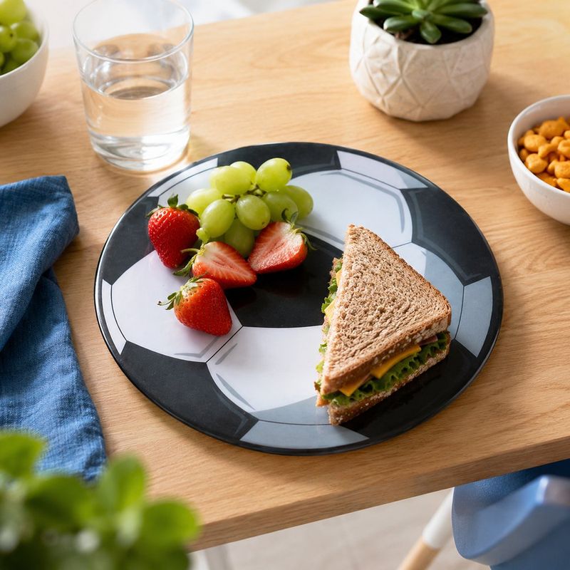 Plato para Cena de Melamina 26 Cm Diseño Mundial con Balón de Fútbol