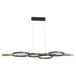 Lámpara Colgante LED de 4 Aros Luz Cálida de 3000K en Color Negro