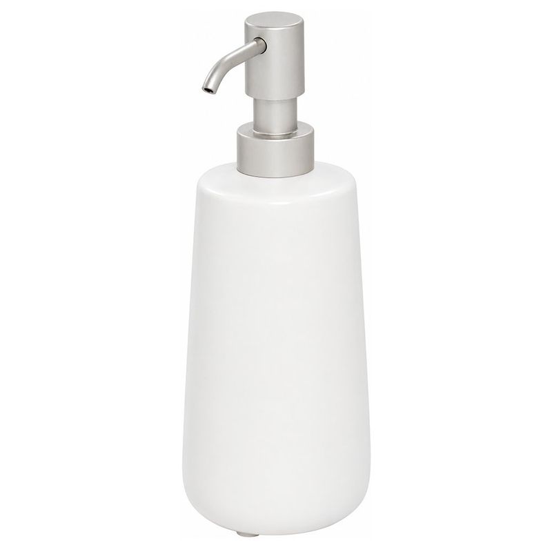 Dispensador de Jabón Alto Eco Vanity de Cerámica Color Blanco Mate