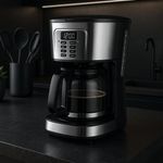 Cafetera Digital por Goteo de 1.5 L Color Plateado con Negro