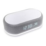 Reloj Despertador 5 en 1 con Bocina Bluetooth, Carga Inalámbrica y Luz RGB