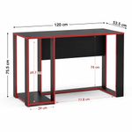 Escritorio Gamer de MDP con Repisa Lateral Rojo y Negro de 120 cm