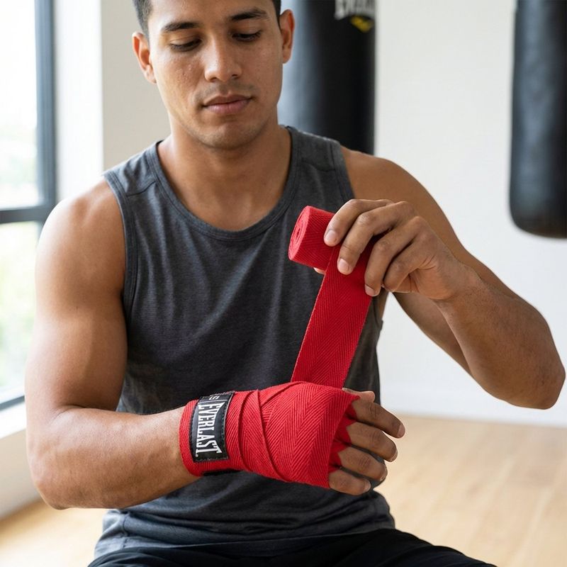 Vendas para Manos de Boxeo y Artes Marciales de 120 Plg Color Rojo