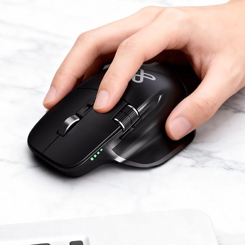 Mouse Bluetooth Recargable Ergonómico con Scroll Horizontal en Color Negro