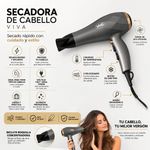 Secadora de Cabello 1100-1600 W 2 Velocidades Color Negro y Dorado