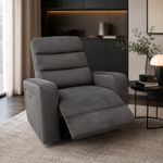 Sillón Reclinable Zeus Gris con Tapizado de Microfibra 91 × 86 × 72 Cm
