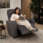 Sillón Reclinable Zeus Gris con Tapizado de Microfibra 91 × 86 × 72 Cm