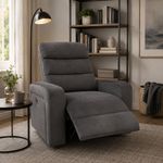 Sillón Reclinable Zeus Gris con Tapizado de Microfibra 91 × 86 × 72 Cm