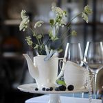 Taza de Porcelana de 3 Oz con Plato para Café Espresso Blanco con Diseño Diamante
