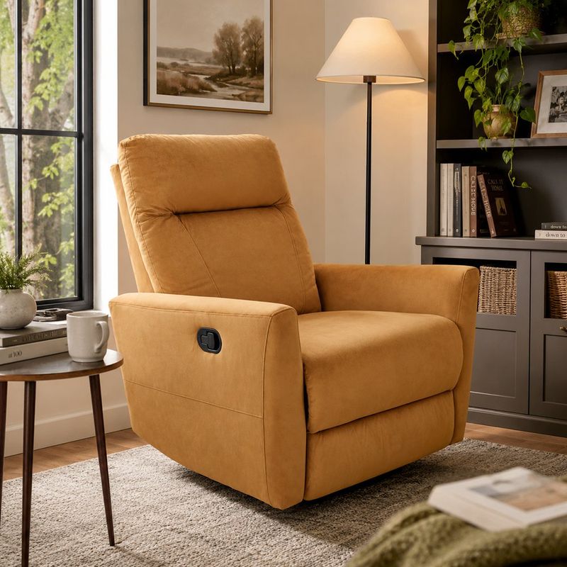 Sillón Reclinable Manual Artemisa Café Sealy 90.9 × 85.9 × 71.9 cm