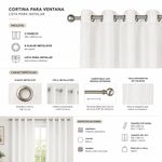 Cortina Génova de Poliéster 135x240 cm Rayas Blancas con Ojales, 2 Piezas
