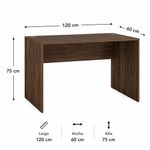 Escritorio Santi de MDF con Pasacables Acabado Café Nogal de 120 cm