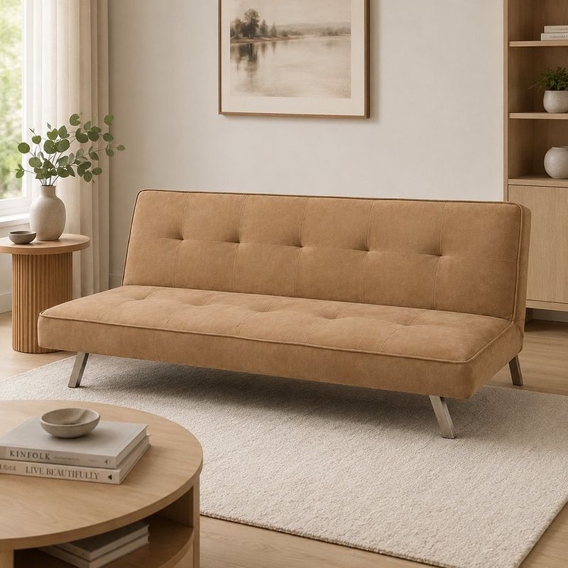 Sofá Cama Convertible Beige 180 × 94 × 73 cm
