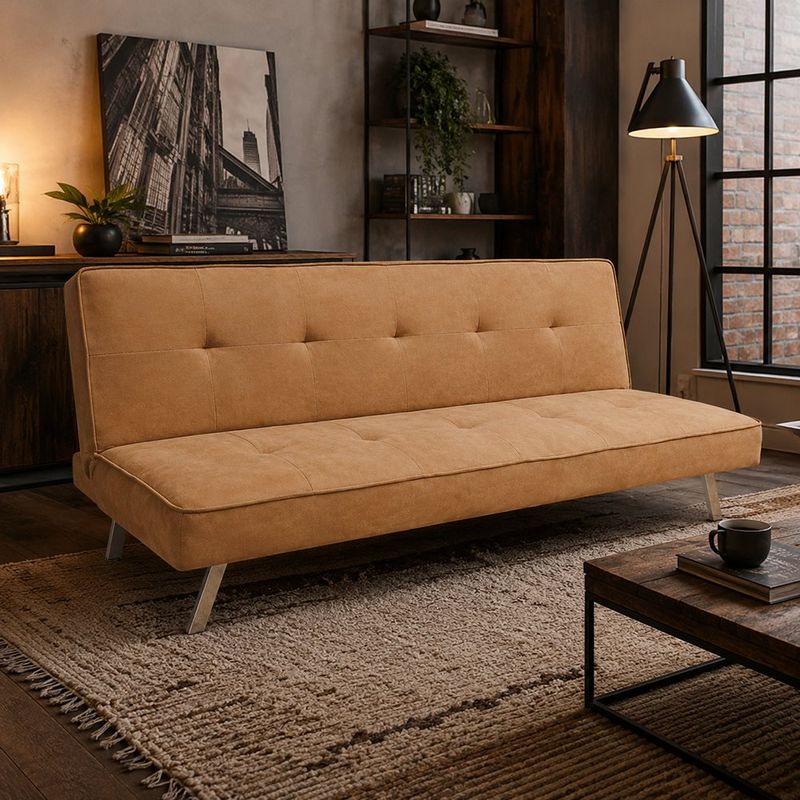 Sofá Cama Convertible Beige 180 × 94 × 73 cm