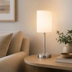 Lámpara de Mesa con Acabado de Níquel Satinado de 40W