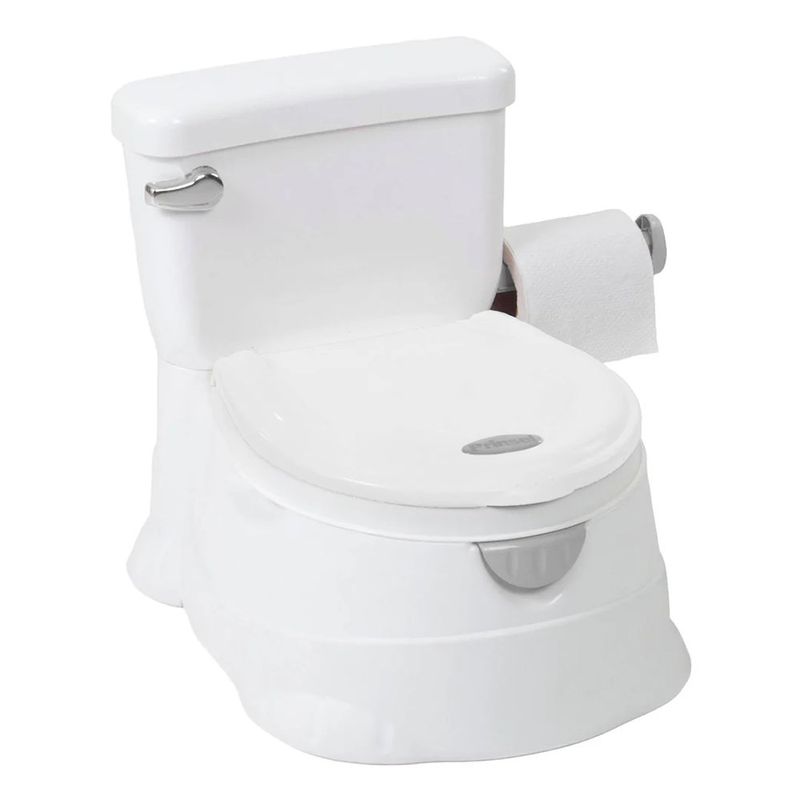 Mini Inodoro Entrenador de Baño Infantil con Portarrollo Integrado Color Blanco