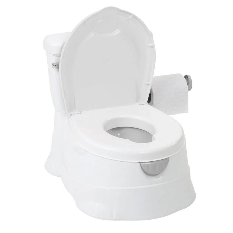 Mini Inodoro Entrenador de Baño Infantil con Portarrollo Integrado Color Blanco