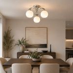 Combo de Lámparas de Techo de 3 Luces en Níquel Satinado