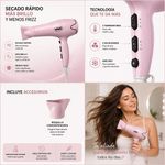 Secadora de Cabello Profesional 1500 W con Concentrador Color Rosado