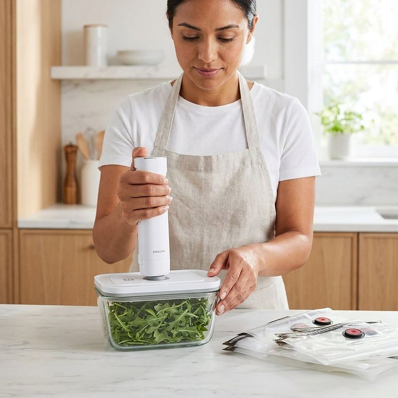 Set de Envasado al Vacío Fresh & Save de Vidrio de Borosilicato para Conservación de Alimentos, 7 Piezas