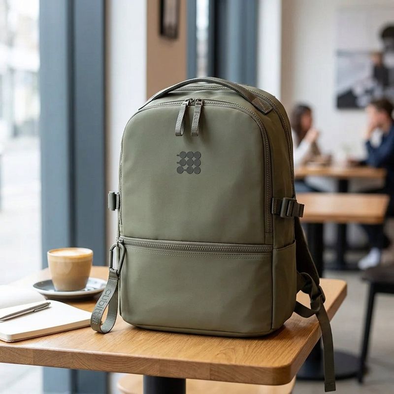 Mochila para Laptop de 14 Plg Resistente al Agua en Color Verde Olivo