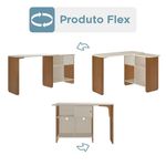 Escritorio Convertible Flex con Almacenamiento Lateral de MDF Blanco y Café 120 x 45 x 75 cm