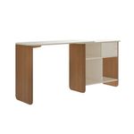 Escritorio Convertible Flex con Almacenamiento Lateral de MDF Blanco y Café 120 x 45 x 75 cm