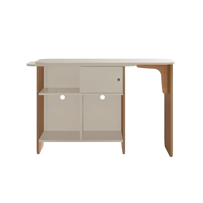 Escritorio Convertible Flex con Almacenamiento Lateral de MDF Blanco y Café 120 x 45 x 75 cm