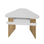 Escritorio Esquinero de MDF Diseño Funcional Blanco y Café de 127 cm