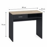 Escritorio Urano con Gaveta y Compartimento Abierto Gris Oscuro y Beige de 80 x 45 x 75 cm
