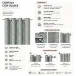 Cortina 137 x 228 cm Tela Black Out Emboss Color Gris