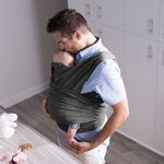 Portabebés Híbrido Tipo Fular ComfyFit Evolution de Tela Suave para 3.5 a 15 Kg Color Gris
