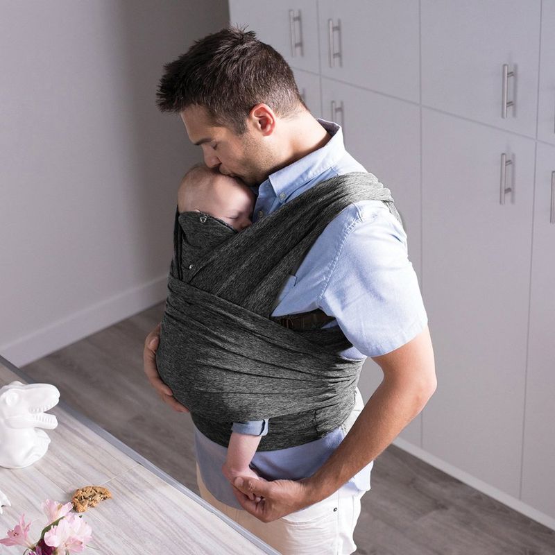 Portabebés Híbrido Tipo Fular ComfyFit Evolution de Tela Suave para 3.5 a 15 Kg Color Gris