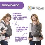 Portabebés Híbrido Tipo Fular ComfyFit Evolution de Tela Suave para 3.5 a 15 Kg Color Gris