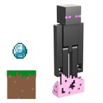 Figura de Acción Minecraft Enderman con Bloque de Césped y Perla de Ender