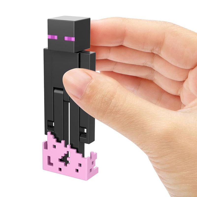 Figura de Acción Minecraft Enderman con Bloque de Césped y Perla de Ender