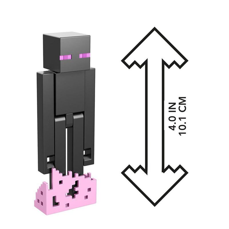 Figura de Acción Minecraft Enderman con Bloque de Césped y Perla de Ender