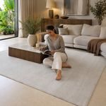 Alfombra de Área Isola Lisa 160 cm x 230 cm Color Beige para Sala y Dormitorio