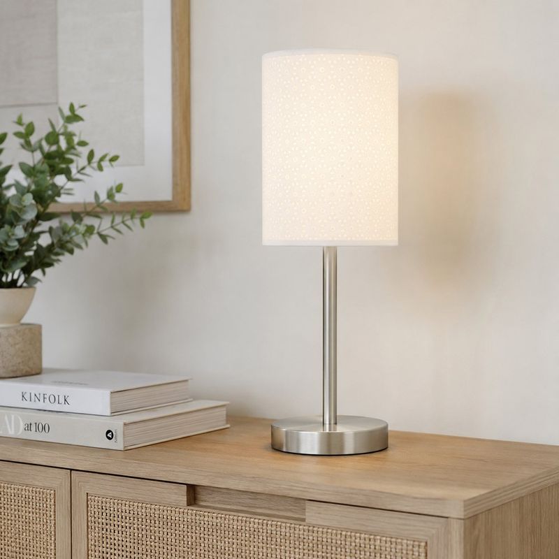 Lámpara de Mesa con Acabado de Níquel Satinado de 40W