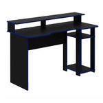 Escritorio Gamer de MDF y Metal con Soporte para Monitores Negro con Azul 136 x 60 x 89.5 cm