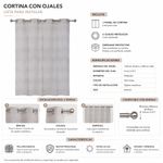 Cortina Jacquard con Textura Lisa 140 x 240 cm para Sala y Dormitorio Color Beige