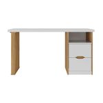 Escritorio Florence de MDF Blanco con Cajones Café de 142 x 67 x 74 cm