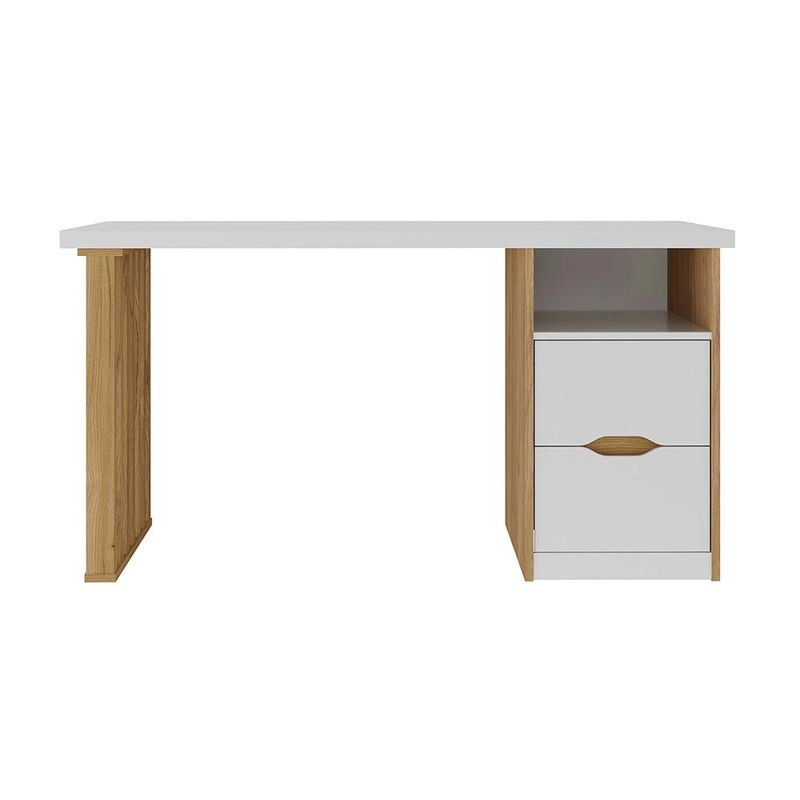Escritorio Florence de MDF Blanco con Cajones Café de 142 x 67 x 74 cm