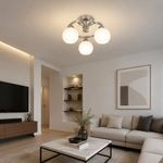Combo de Lámparas de Techo de 3 Luces en Níquel Satinado